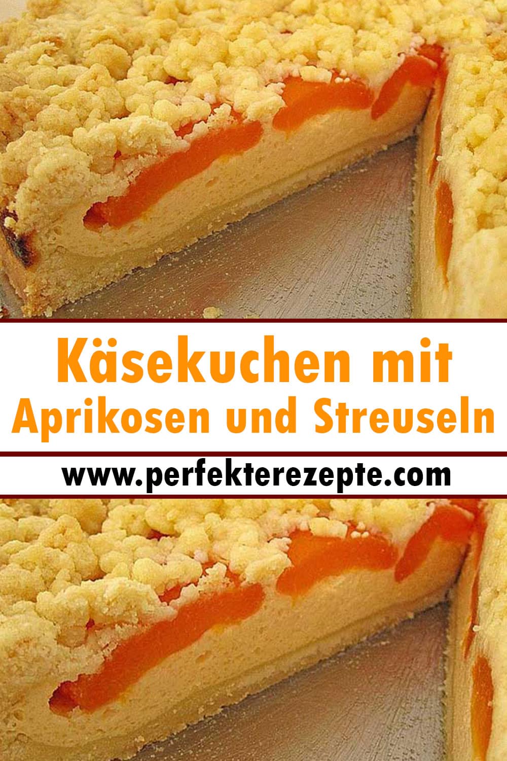 Super lecker Käsekuchen mit Aprikosen und Streuseln Rezept