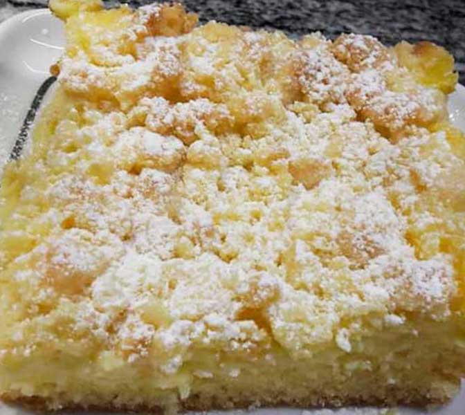Versunkener Streuselkuchen mit Vanillepudding Rezept