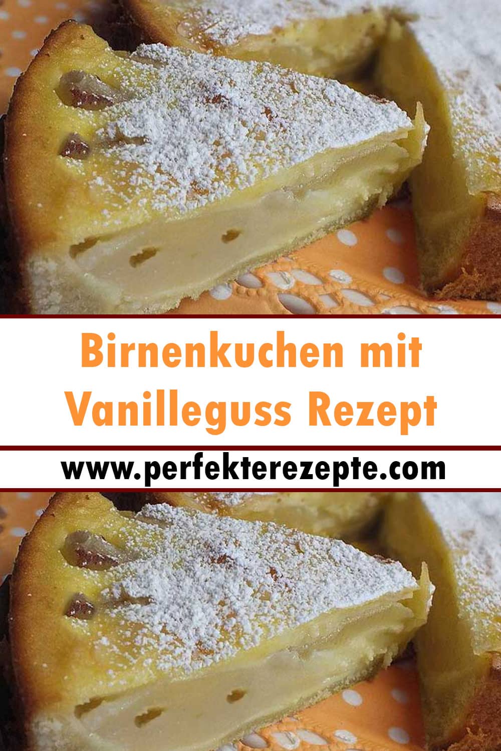 Birnenkuchen mit Vanilleguss Rezept - Das Rezept ist super und der Kuchen lecker.