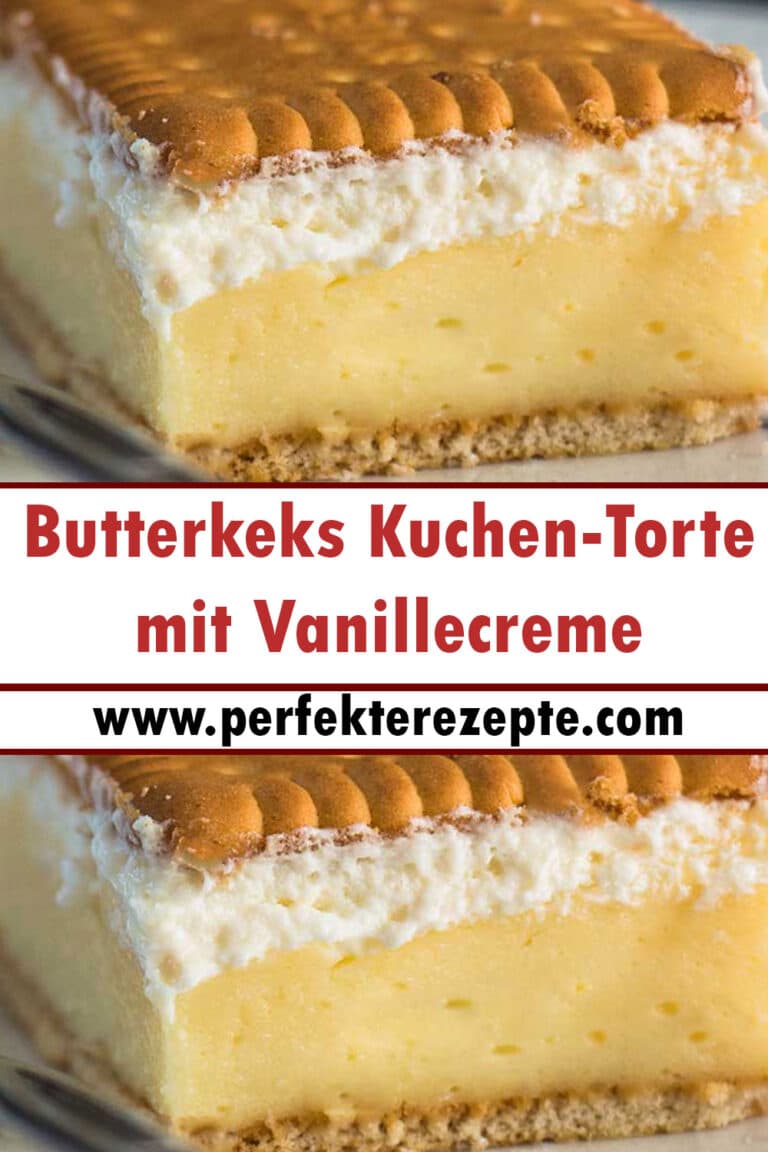 Butterkeks Vanillecreme-Schnitten Kuchen Torte / Kekskuchen ohne backen ...