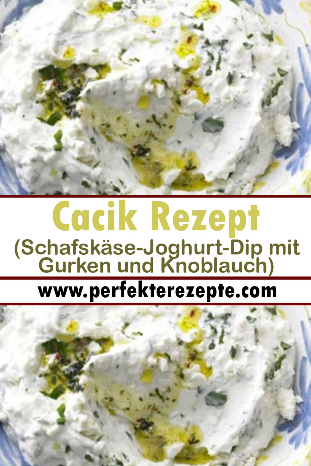 Cacik (Schafskäse-Joghurt-Dip mit Gurken und Knoblauch) Rezept