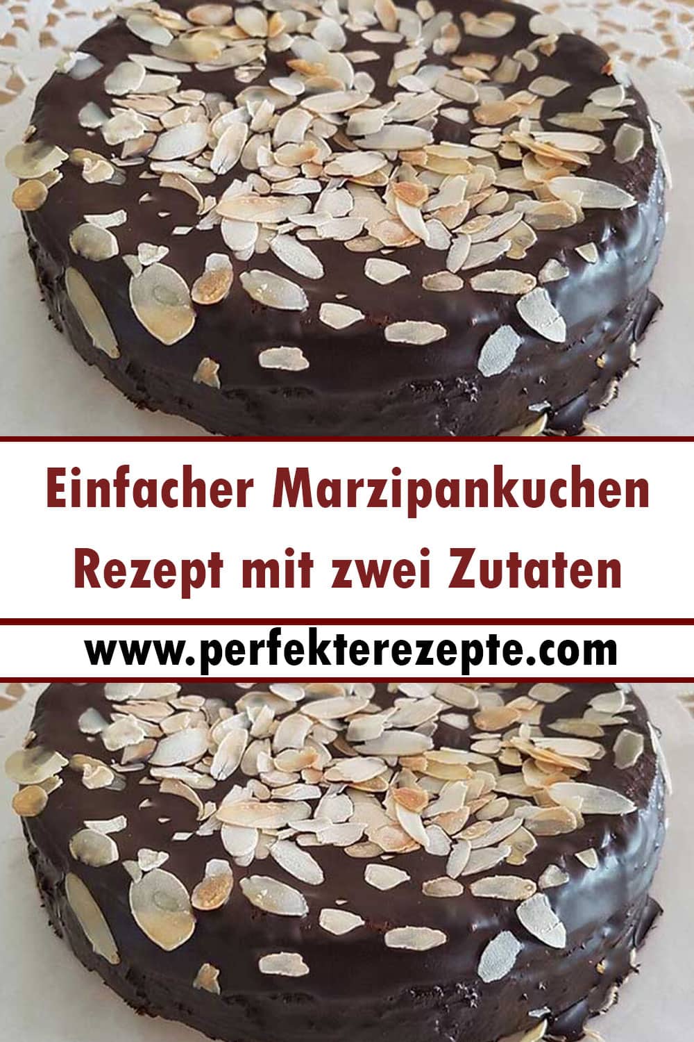 Einfacher Marzipankuchen Rezept mit zwei Zutaten