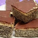 Mohnkuchen mit Vanillecreme und Schoko-Guss Rezept