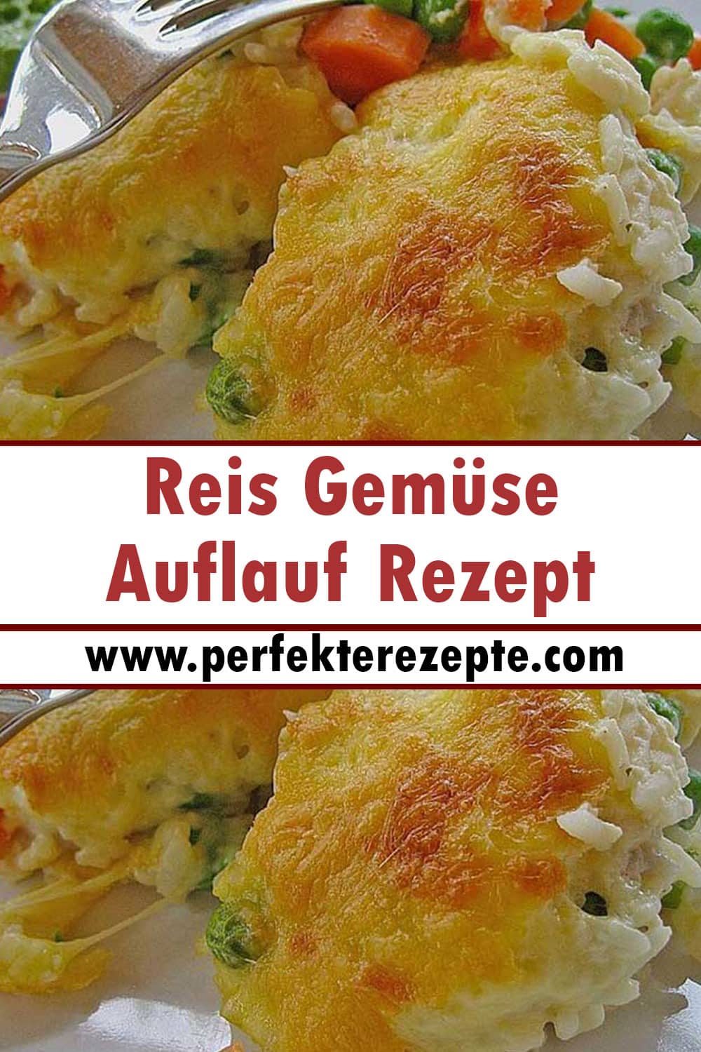 Reis Gemüse Auflauf mit Käse überbacken Rezept