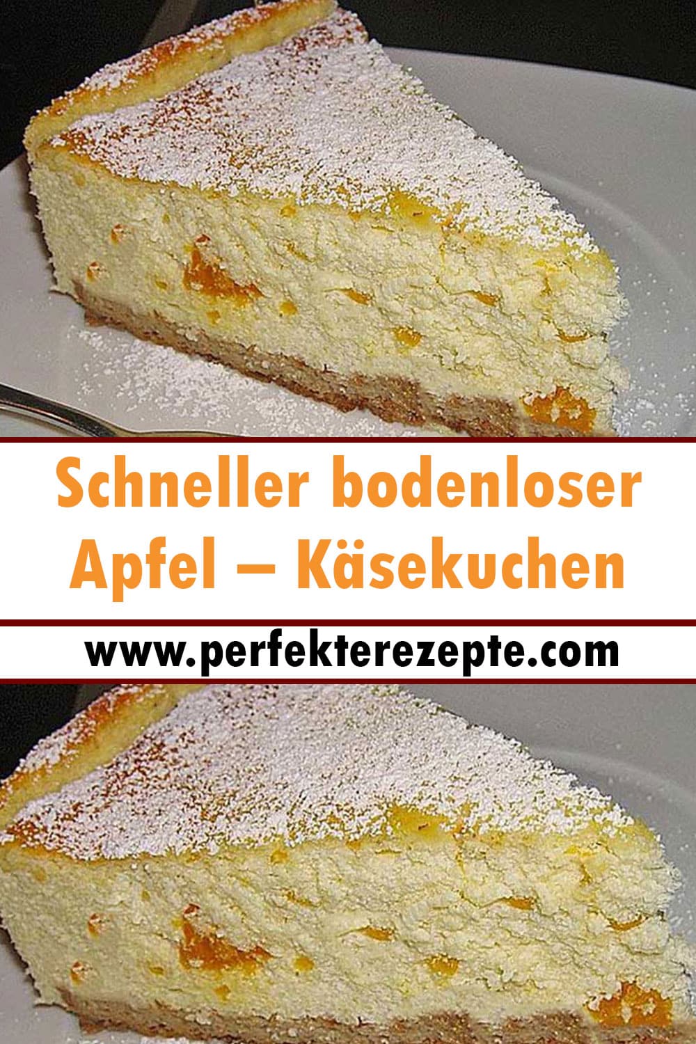 Schneller bodenloser Apfel – Käsekuchen Rezept