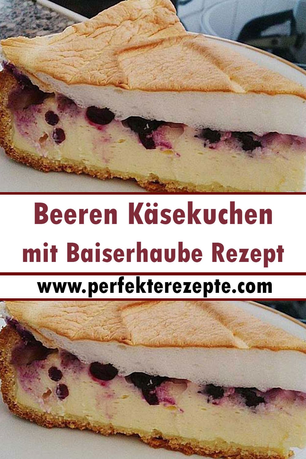 Beeren Käsekuchen mit Baiserhaube Rezept