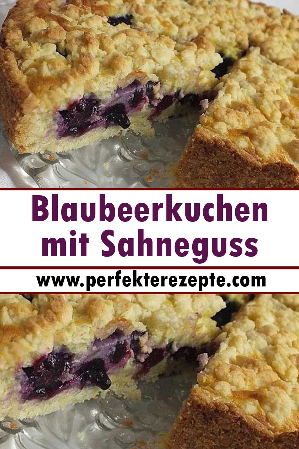 Blaubeerkuchen mit Sahneguss Rezept