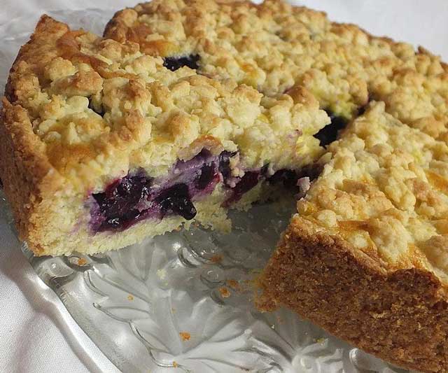 Blaubeerkuchen mit Sahneguss Rezept