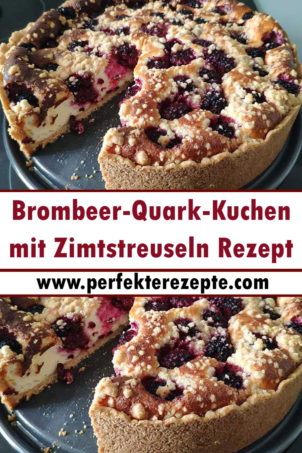 Brombeer-Quark-Kuchen mit Zimtstreuseln Rezept