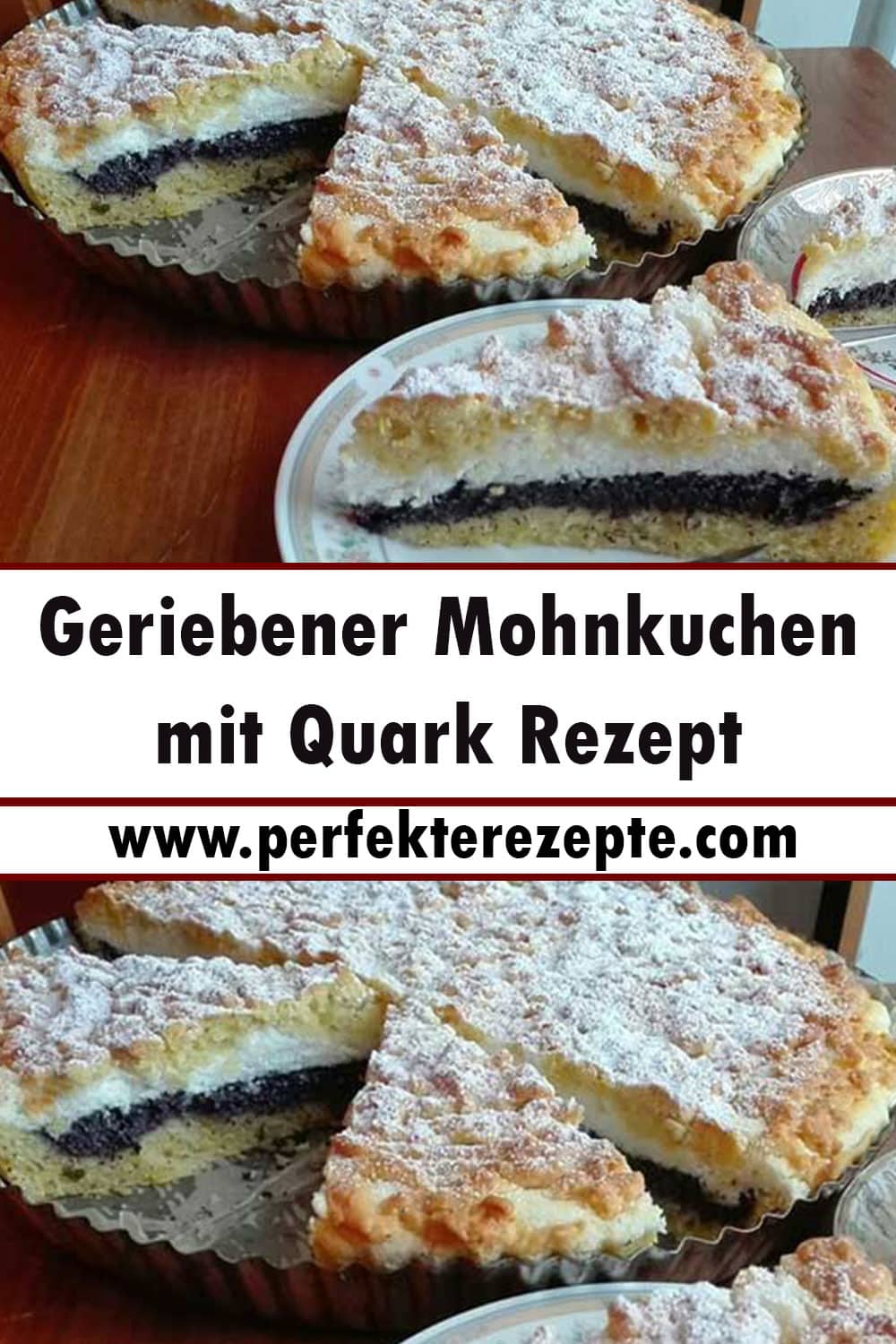 Geriebener Mohnkuchen mit Quark Rezept