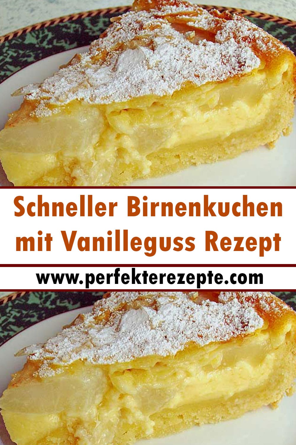 Schneller Birnenkuchen mit Vanilleguss Rezept