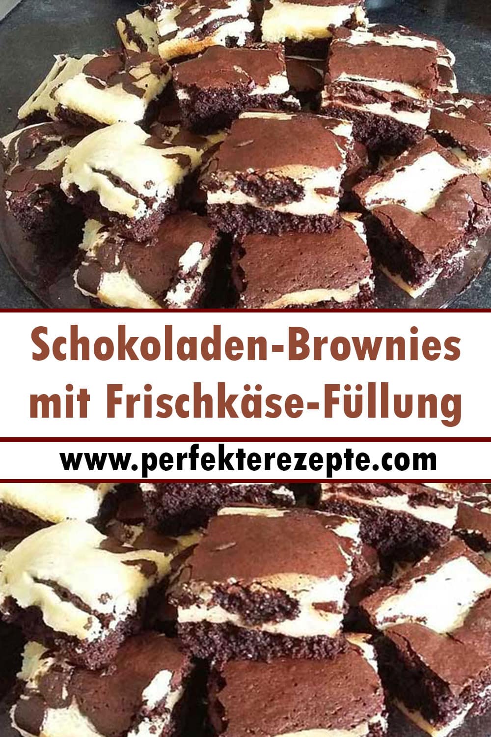 Schokoladen-Brownies mit Frischkäse-Füllung Rezept