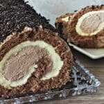 Schwarz-weiße Biskuitrolle Rezept