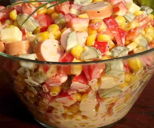 Wurst Salat Mit Paprika Und Mais Rezept