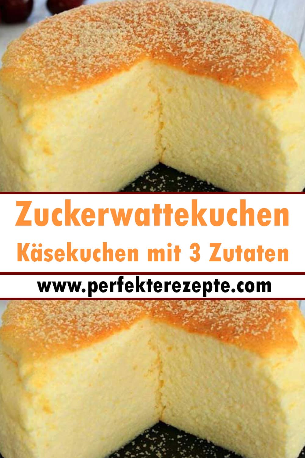 Zuckerwattekuchen Käsekuchen mit 3 Zutaten Rezept