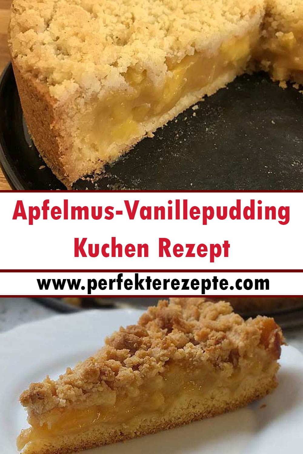 Apfelmus-Vanillepudding-Kuchen Rezept