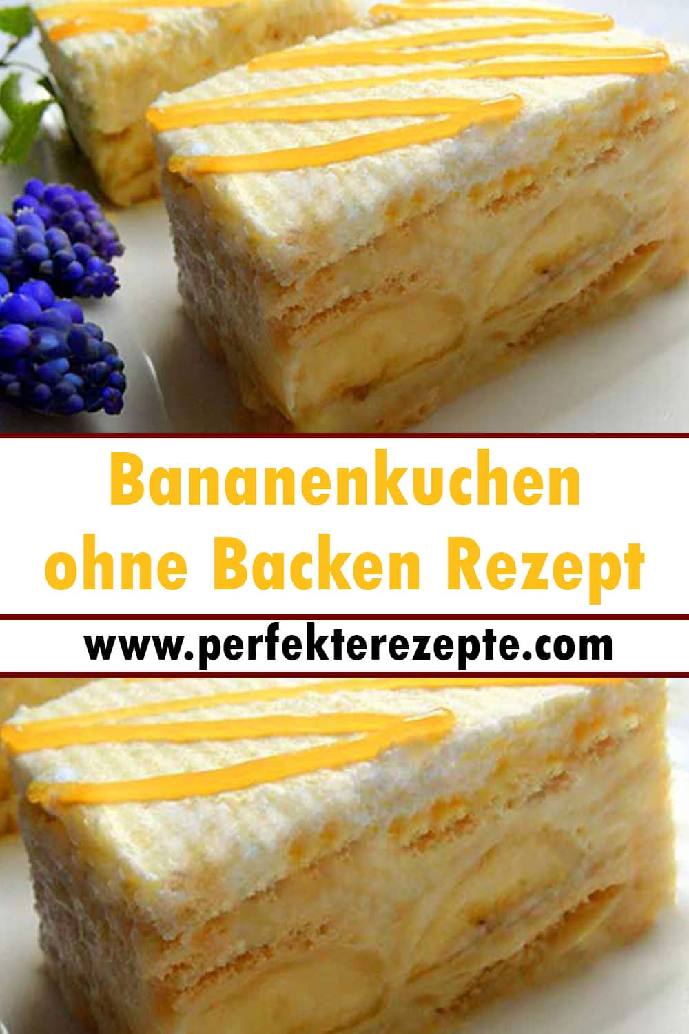 Bananenkuchen: Blechkuchen ohne Backen Rezept