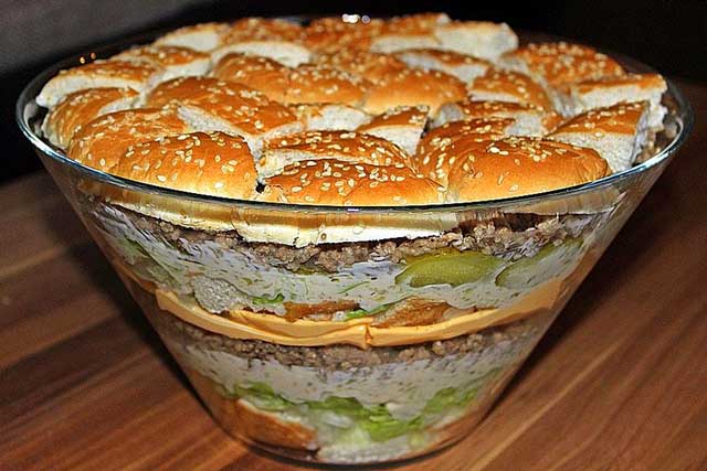 Big Mac Salat, Big Mac als Schichtsalat Rezept