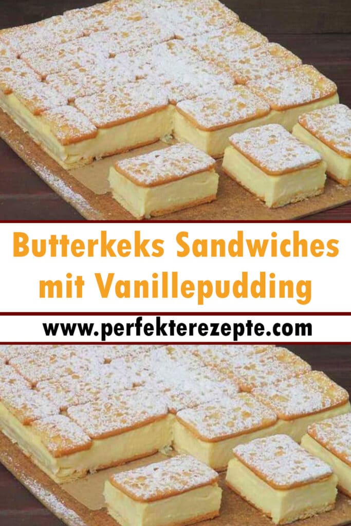 Butterkeks Sandwiches mit Vanillepudding Rezept - Schnelle und Einfache ...