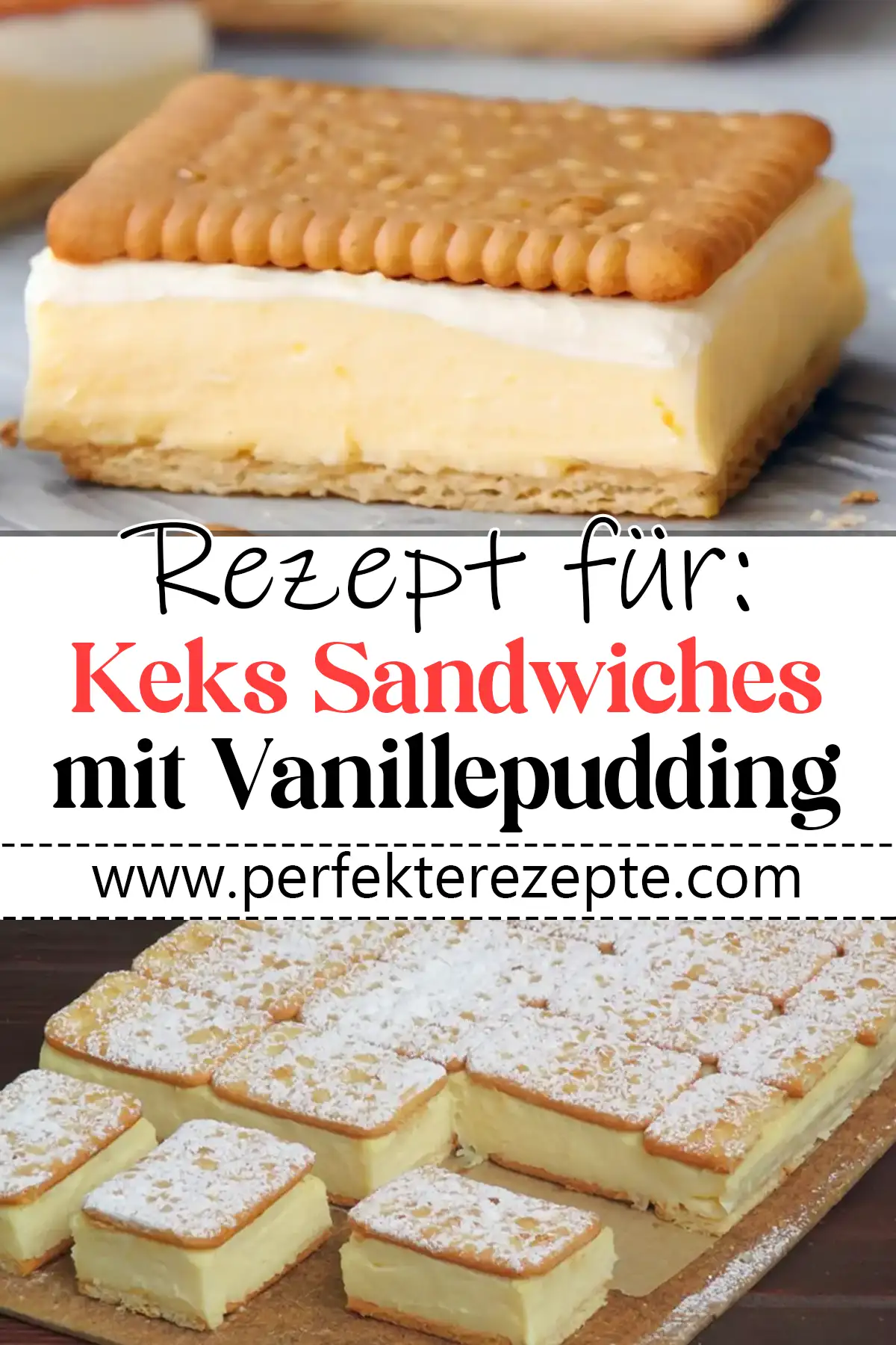 Butterkeks Sandwiches mit Vanillepudding Rezept