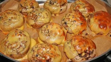 Champignons gefüllt mit Gouda und Hackfleisch Rezept