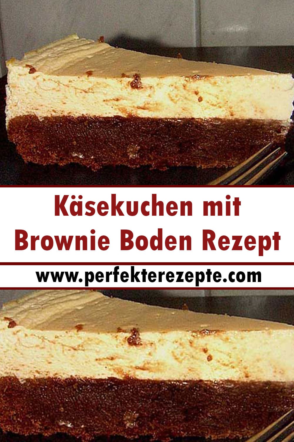 Käsekuchen mit Brownie Boden Rezept