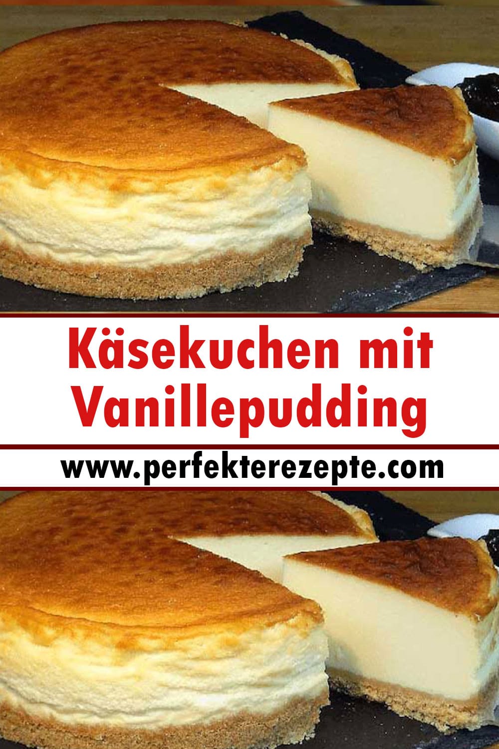 Käsekuchen mit Vanillepudding Rezept