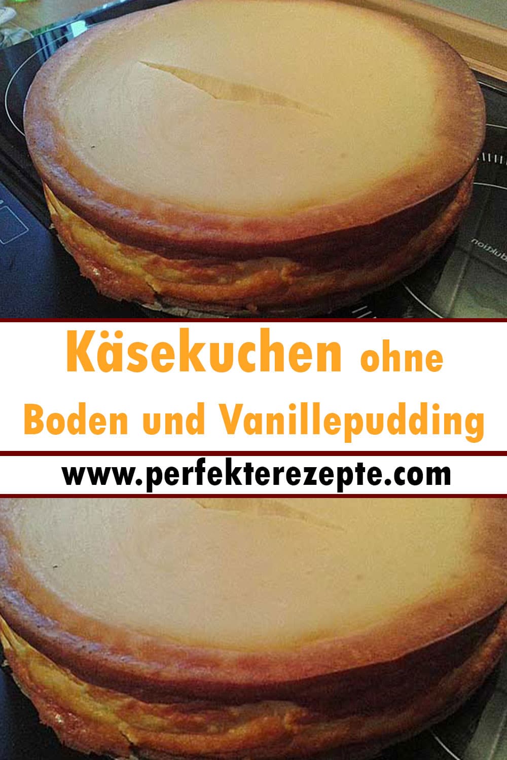 Käsekuchen ohne Boden und Vanillepudding Rezept