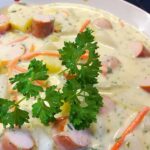 Kohlrabi kartoffel mohrrüben eintopf mlt Wiener Würstchen Rezept