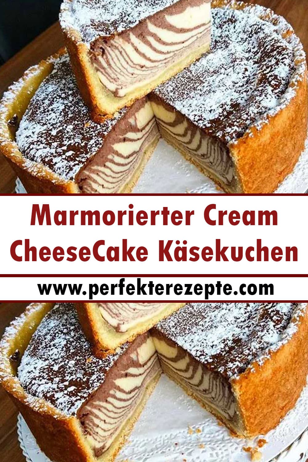 Marmorierter Cream Cheese Cake Käsekuchen Rezept