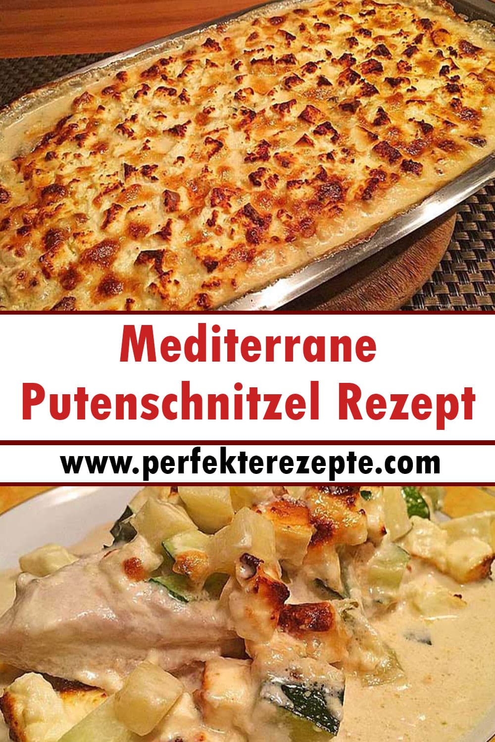 Mediterrane Putenschnitzel Rezept mit Zucchini und Feta
