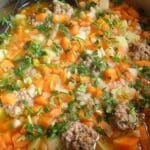 Möhreneintopf mit Hackfleischbällchen Rezept