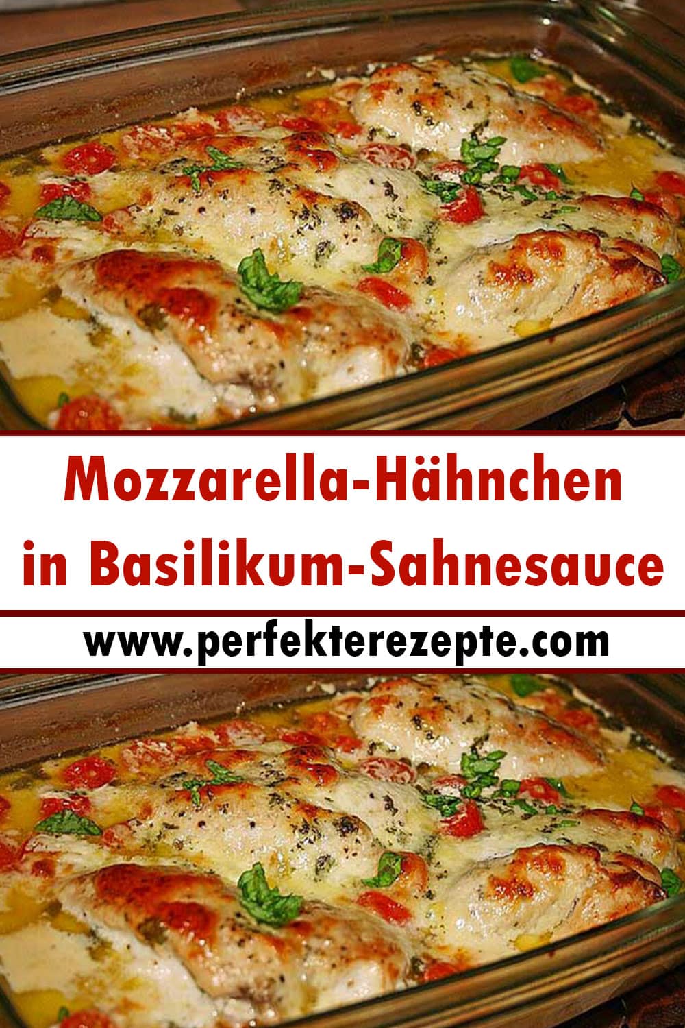 Mozzarella-Hähnchen in Basilikum-Sahnesauce Rezept