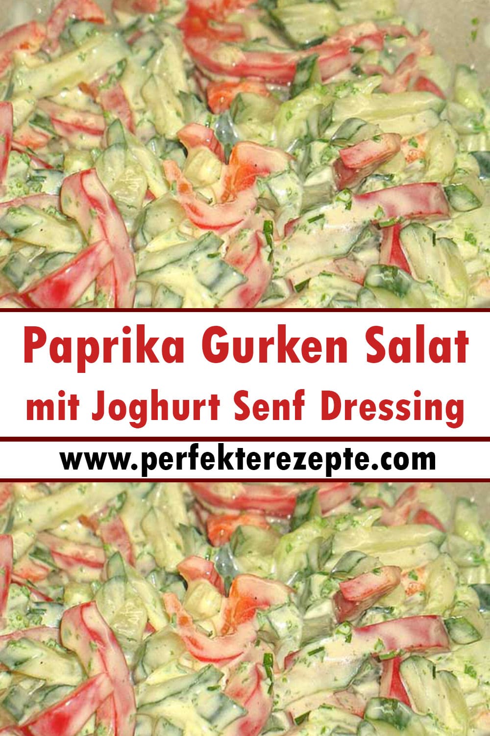 Paprika Gurken Salat Rezept mit Joghurt Senf Dressing