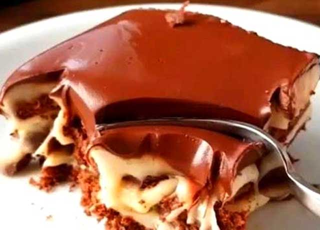 Puddingkuchen mit Vanille und Schokolade Rezept
