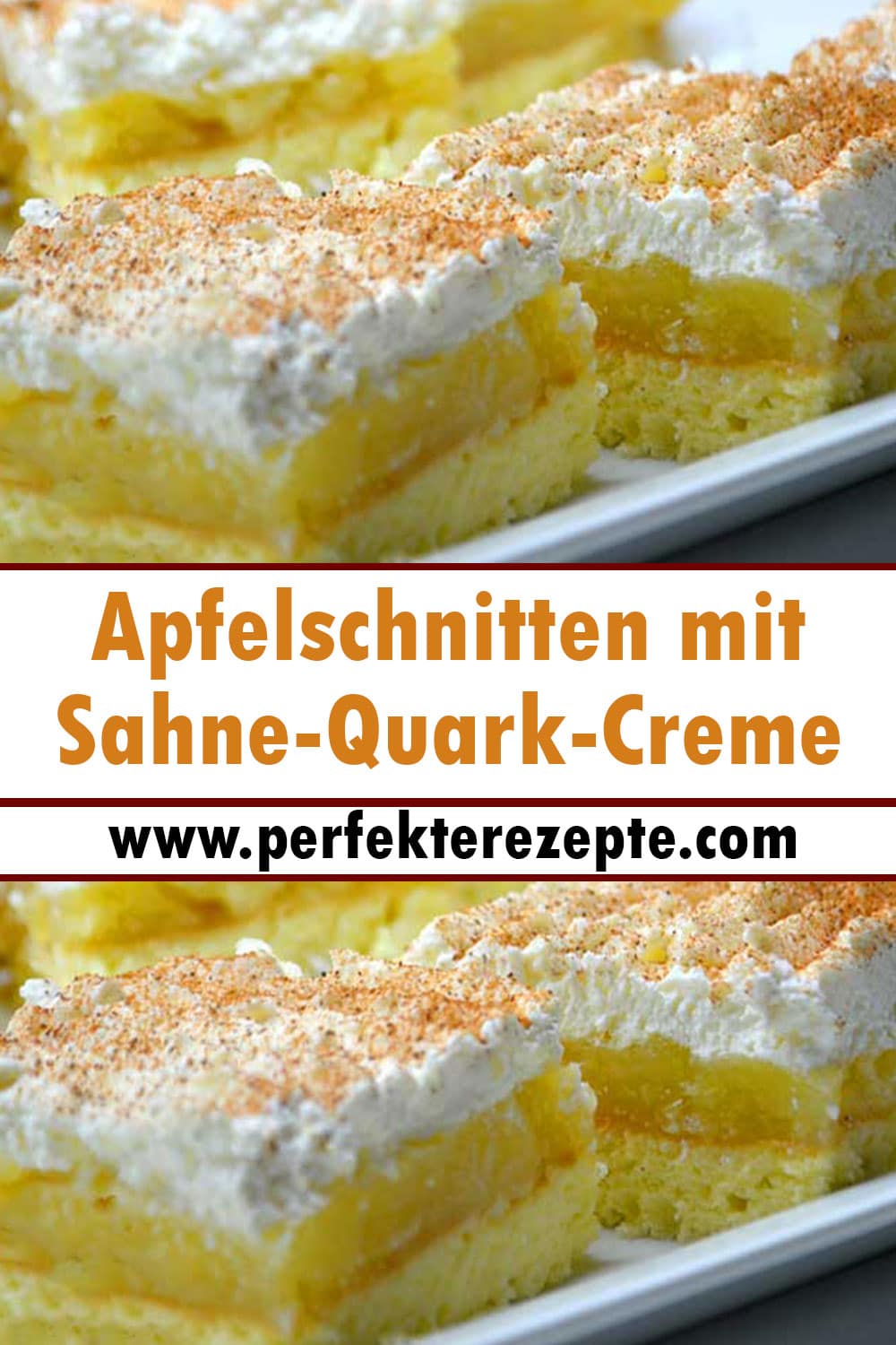 Purer Genuss: Apfelschnitten mit Sahne-Quark-Creme Rezept