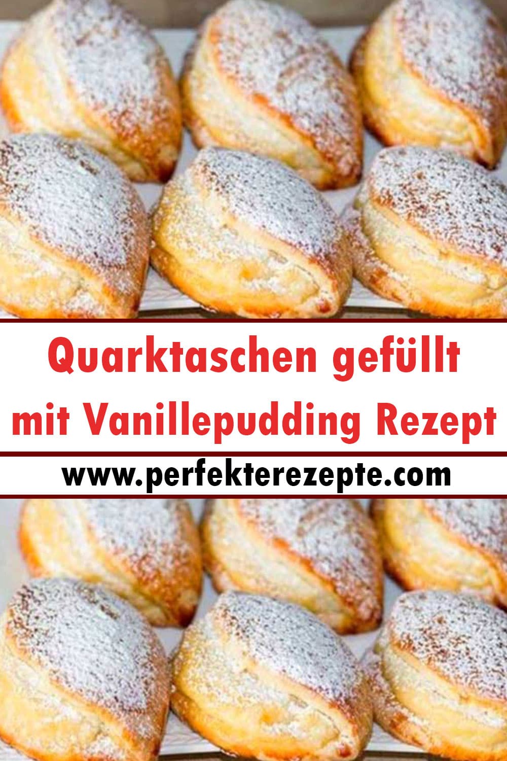 Quarktaschen gefüllt mit Vanillepudding Rezept