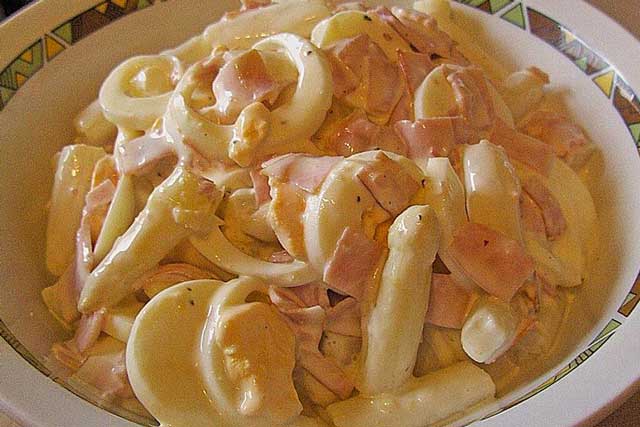 Spargelsalat mit Schinken und Ei Rezept