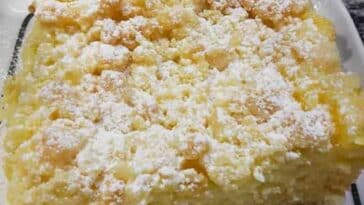 Versunkener Streuselkuchen mit Vanillepudding Rezept