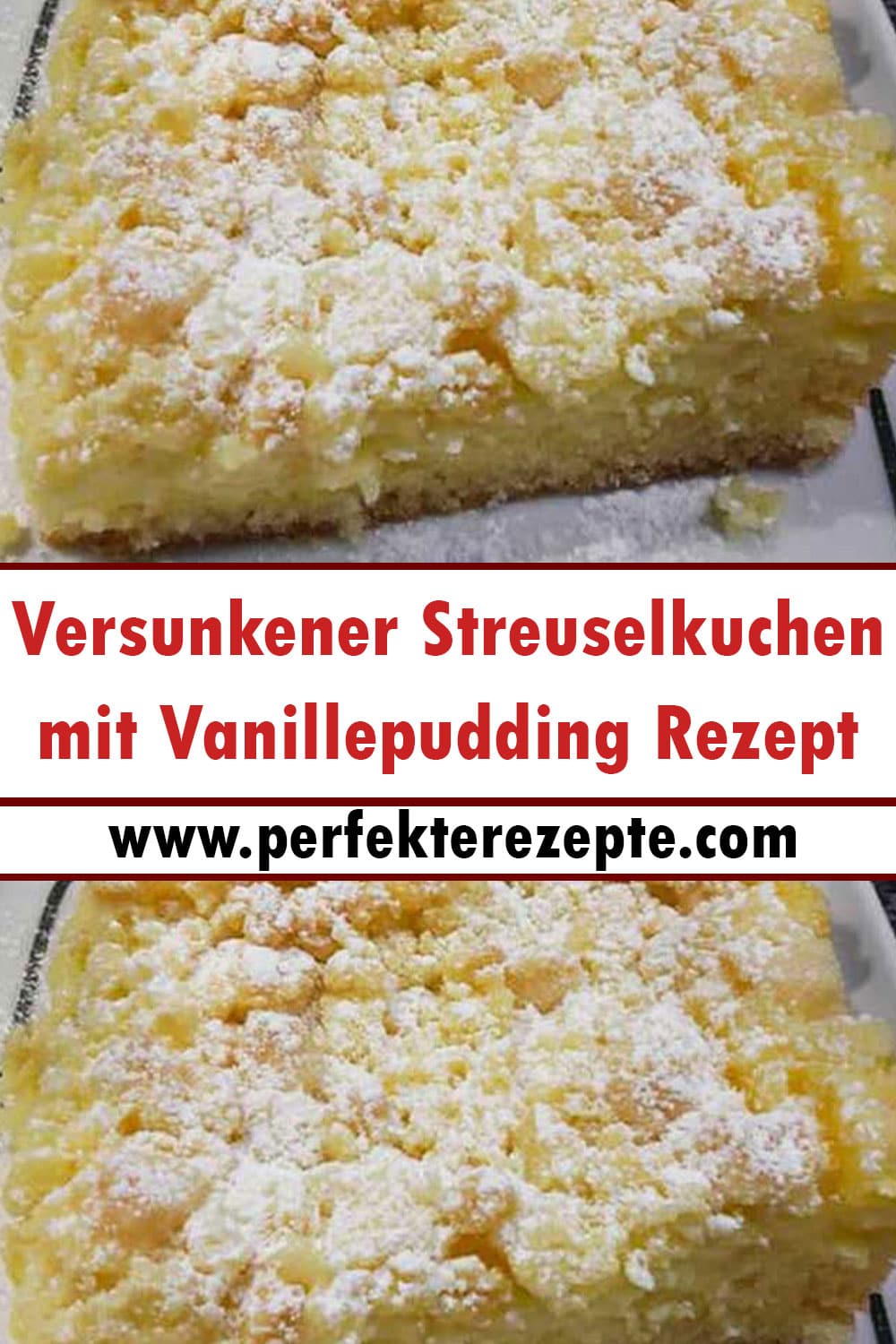 Versunkener Streuselkuchen mit Vanillepudding Rezept