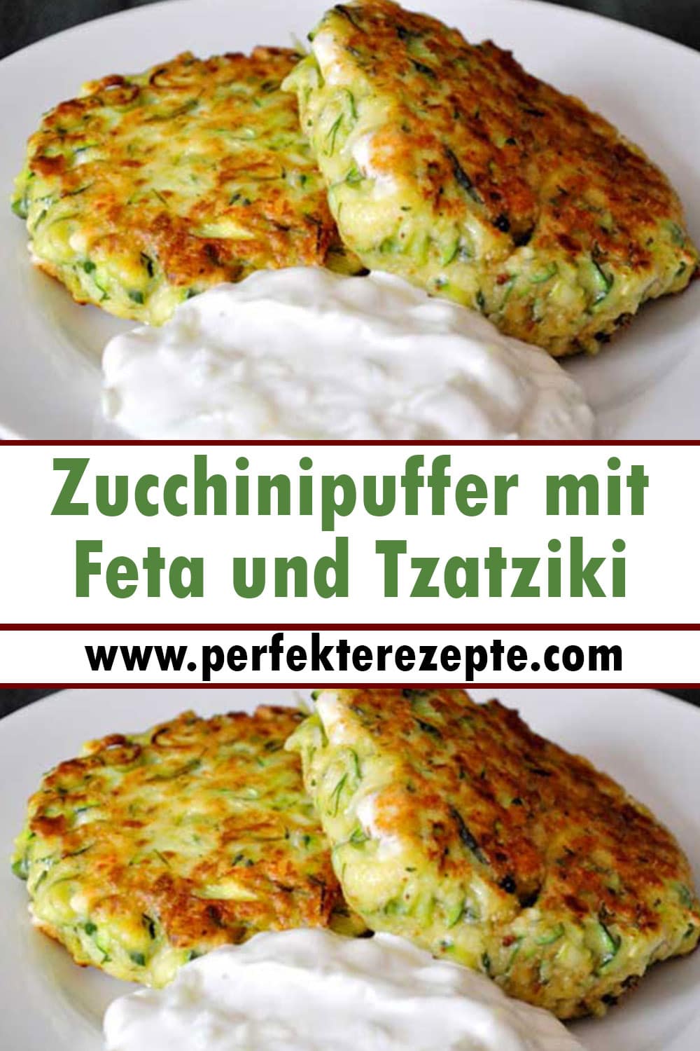 Zucchinipuffer mit Feta und Tzatziki Rezept