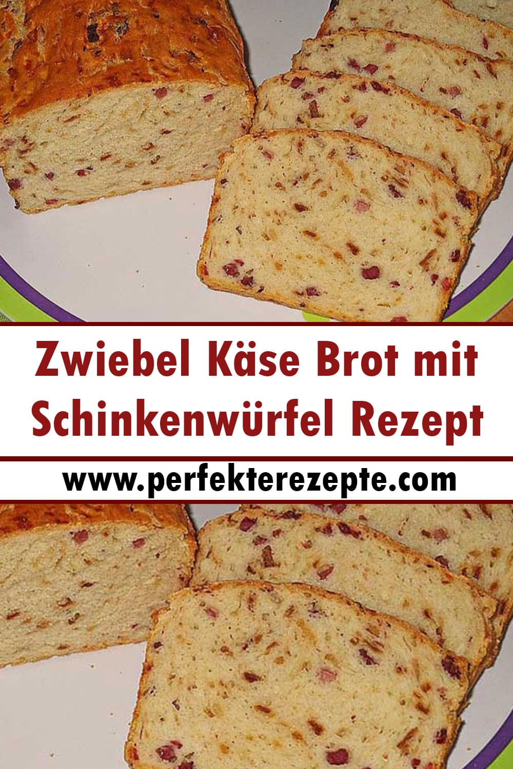 Zwiebel Käse Brot mit Schinkenwürfel Rezept