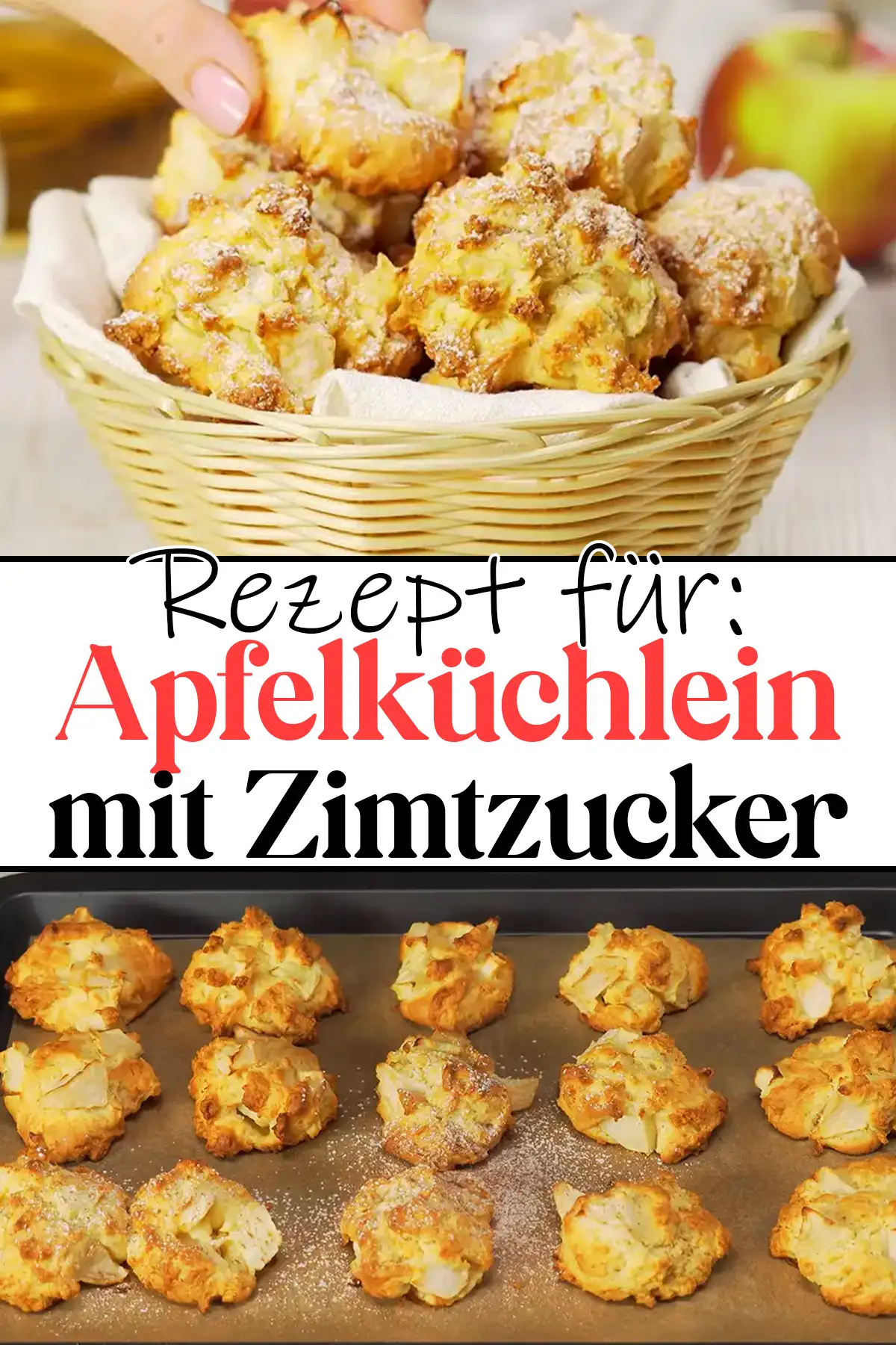 Apfelküchlein mit Zimtzucker Rezept, schneller weg als man gucken kann!