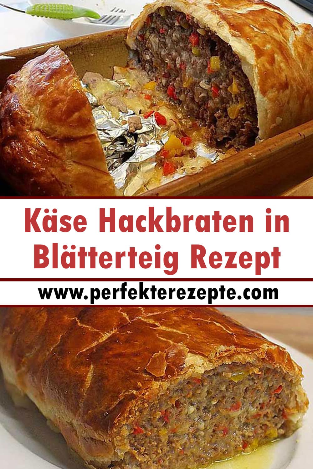 Käse Hackbraten in Blätterteig Rezept