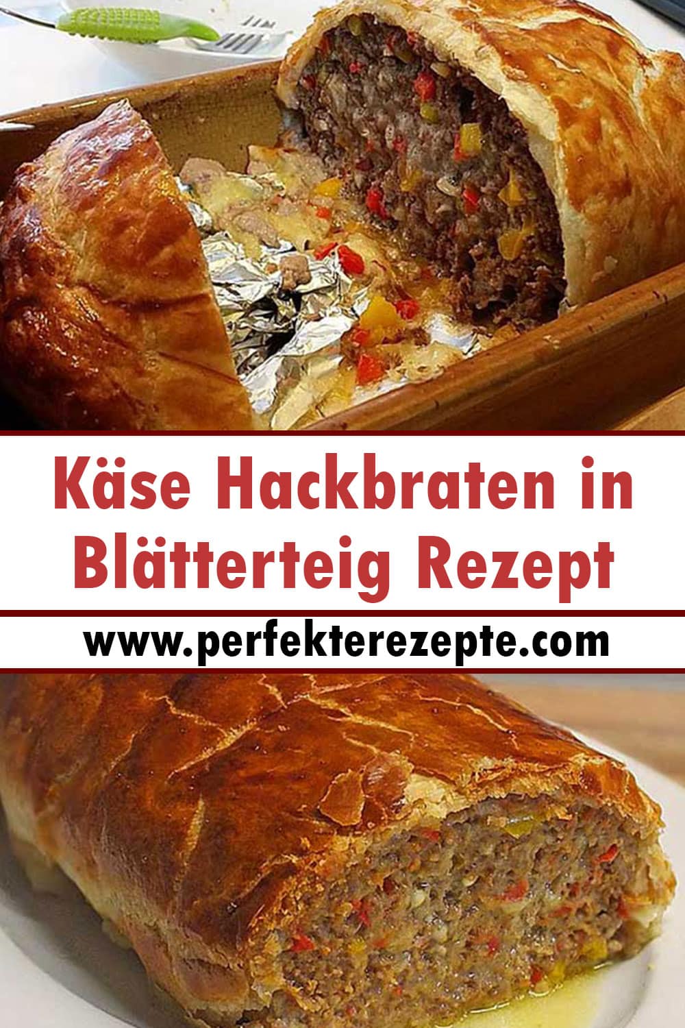 Käse Hackbraten in Blätterteig Rezept