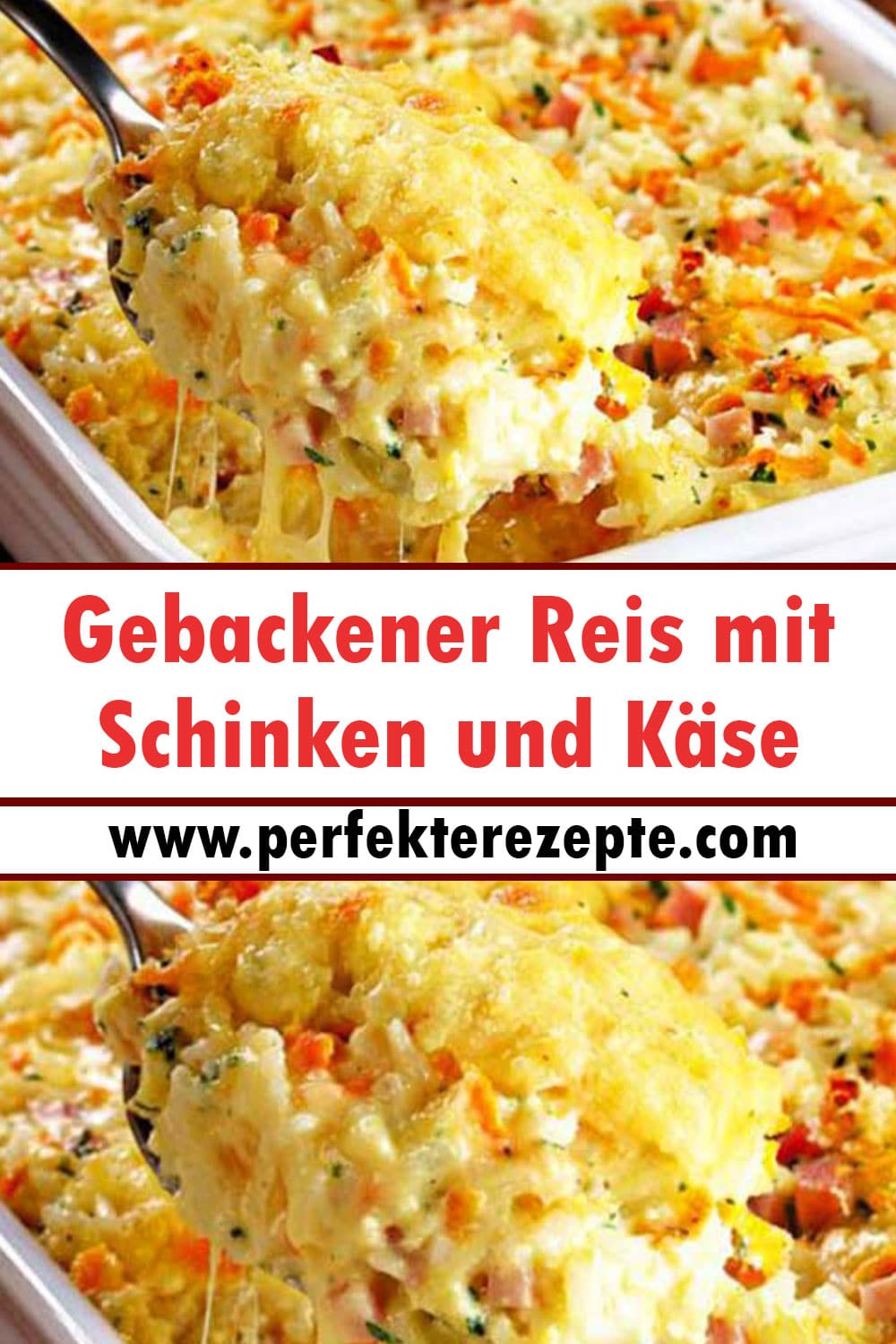 Lecker Gebackener Reis mit Schinken und Käse Rezept