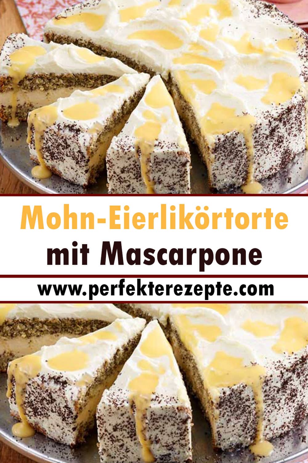 Mohn-Eierlikörtorte mit Mascarpone Rezept