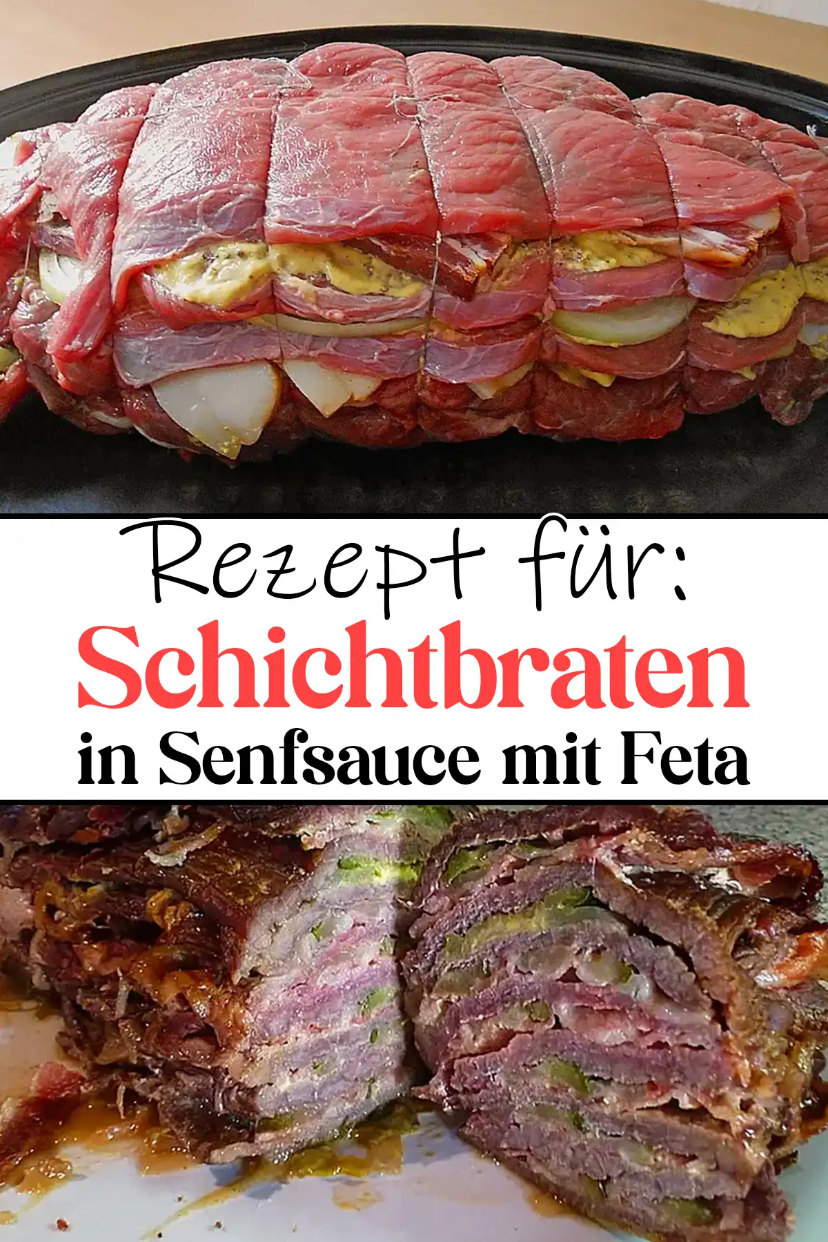 Schichtbraten in Senfsauce mit Feta Rezept