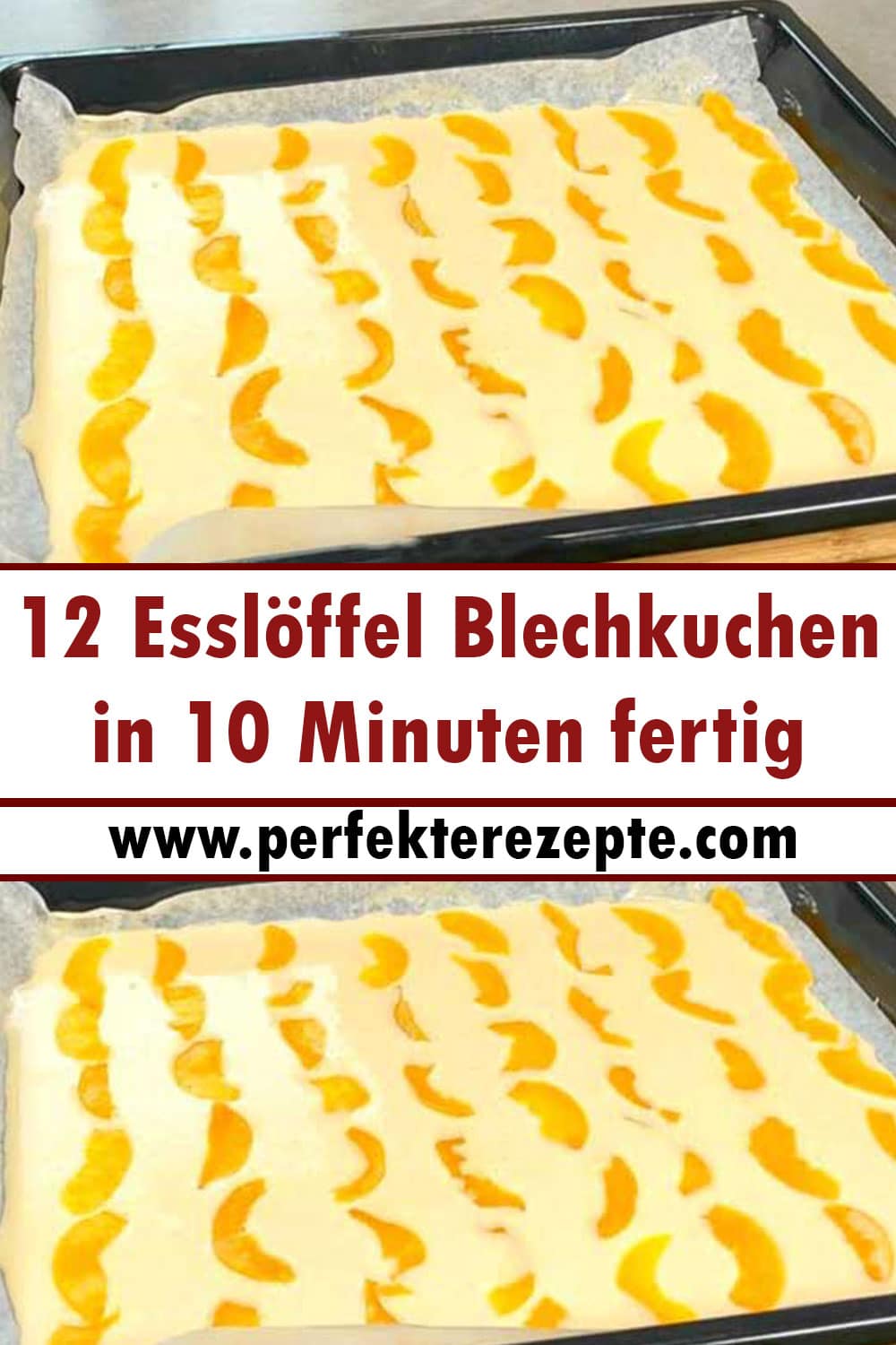12 Esslöffel Blechkuchen Rezept in 10 Minuten fertig, inklusive Backzeit