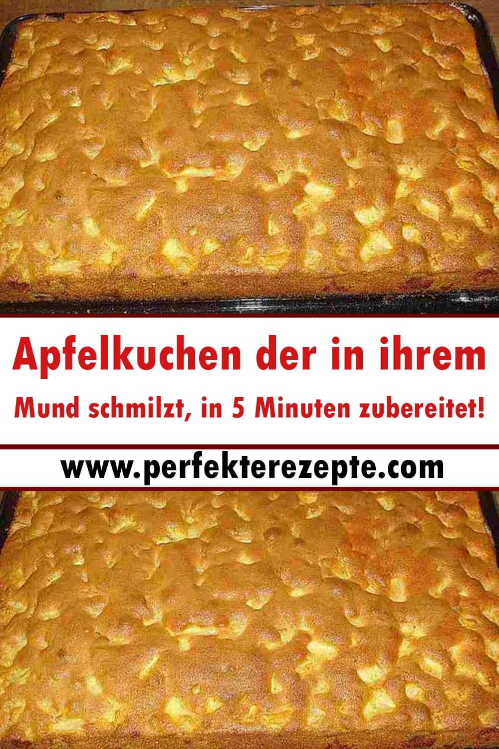 Apfelkuchen der in ihrem Mund schmilzt, in 5 Minuten zubereitet!